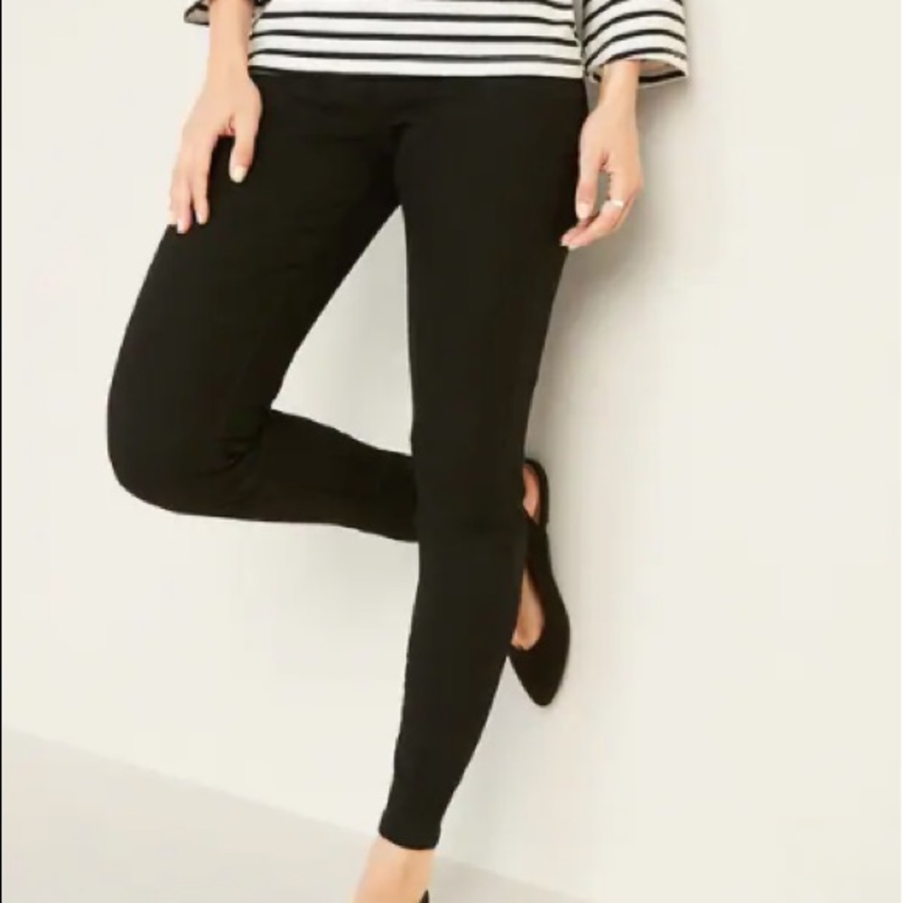 Super Skinny Black Pull-On Jeggings old navy